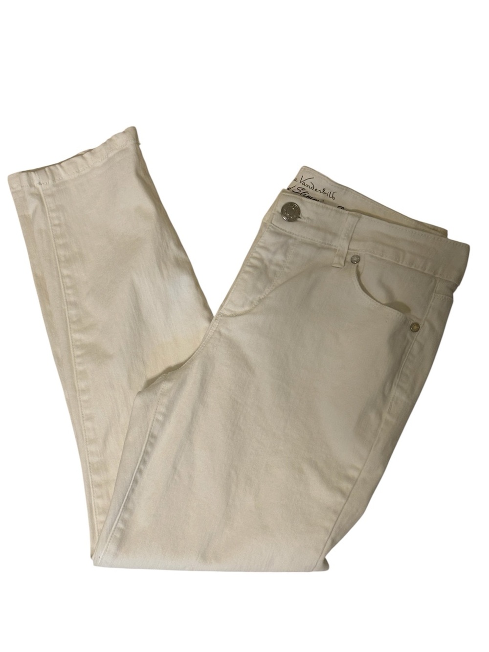 GLORIA VANDERBILT White Crop Jeans Size 4P